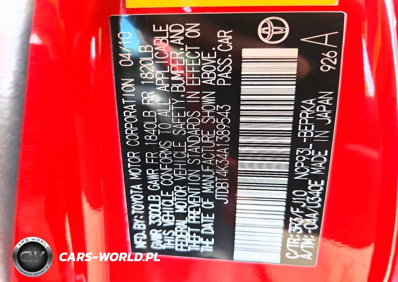 2010 Toyota Yaris Base VIN:JTDBT4K34A1389543 - 12