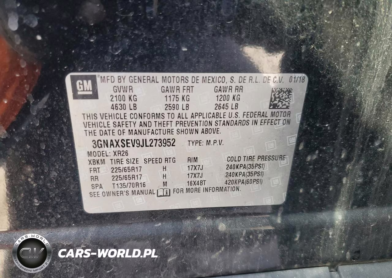 2018 Chevrolet Equinox Lt VIN:3GNAXSEV9JL273952 - 14