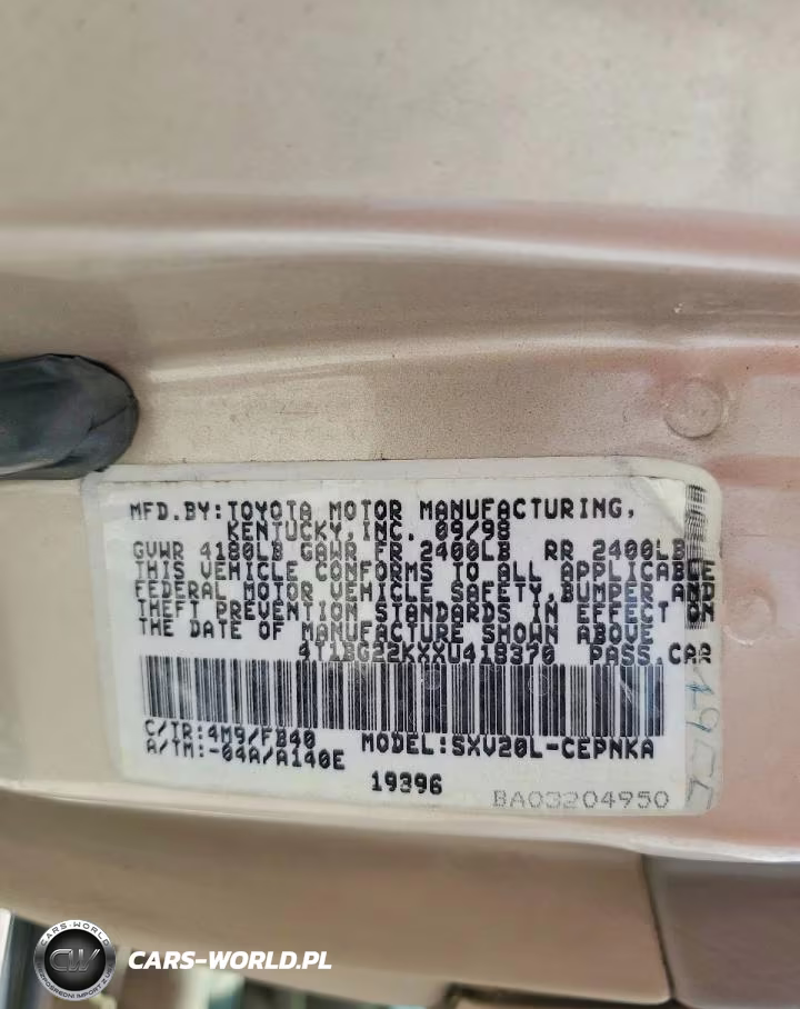 1999 Toyota Camry Le VIN:4T1BG22KXXU418370 - 12