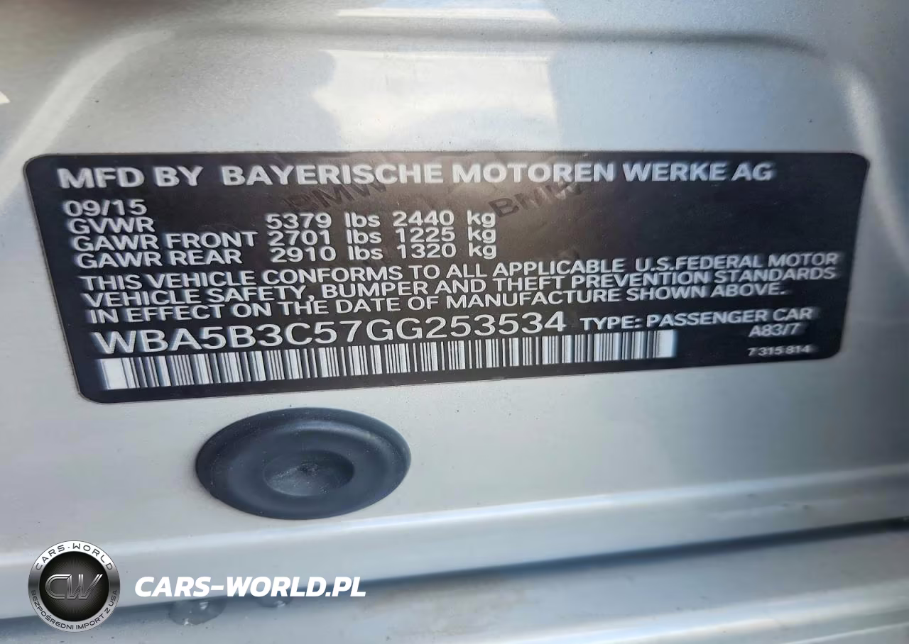 2016 BMW 535 Xi VIN:WBA5B3C57GG253534 - 12