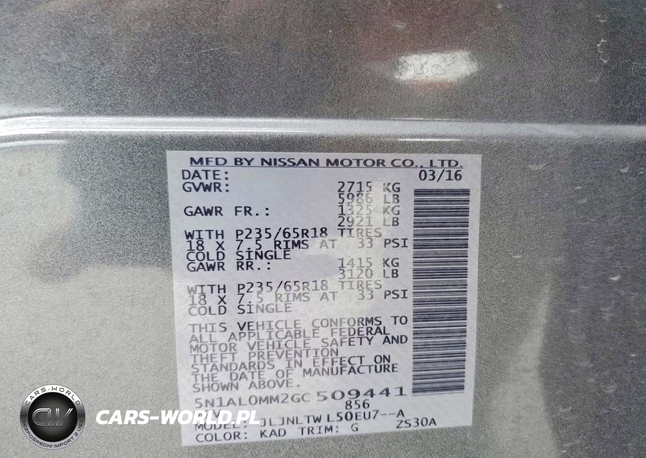 2016 Infiniti Qx60 Base VIN:5N1AL0MM2GC509441 - 12