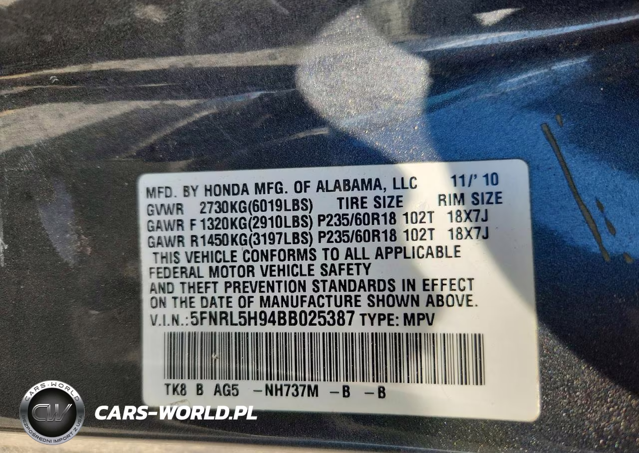 2011 Honda Odyssey Touring-Touring Elite VIN:5FNRL5H94BB025387 - 13