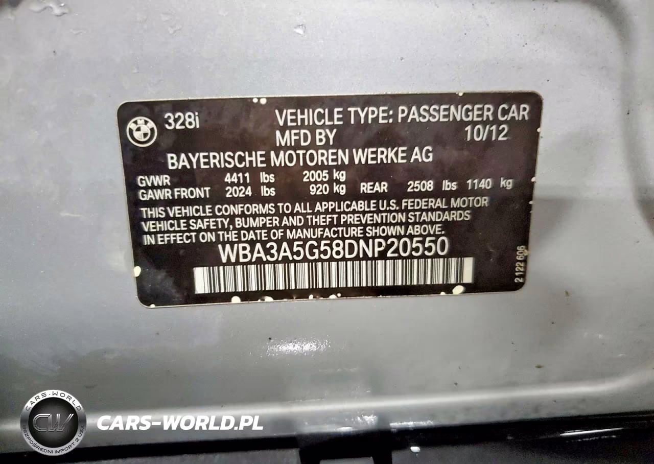 2013 BMW 328 I VIN:WBA3A5G58DNP20550 - 13