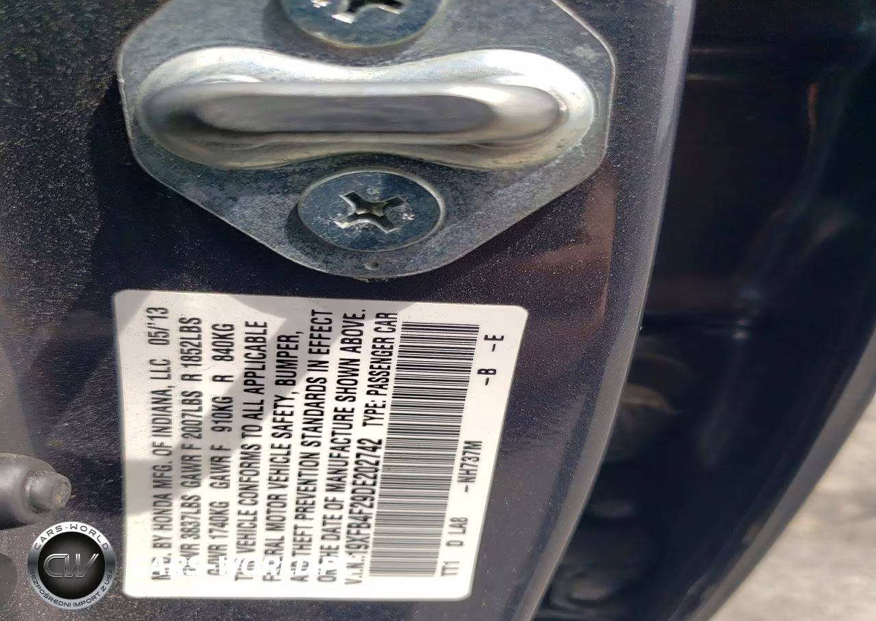 2013 Honda Civic Hybrid VIN:19XFB4F29DE202742 - 13