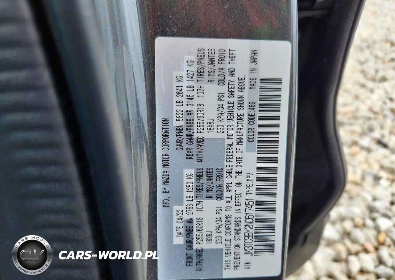 2022 Mazda Cx-9 Sport VIN:JM3TCBBY2N0617451 - 13