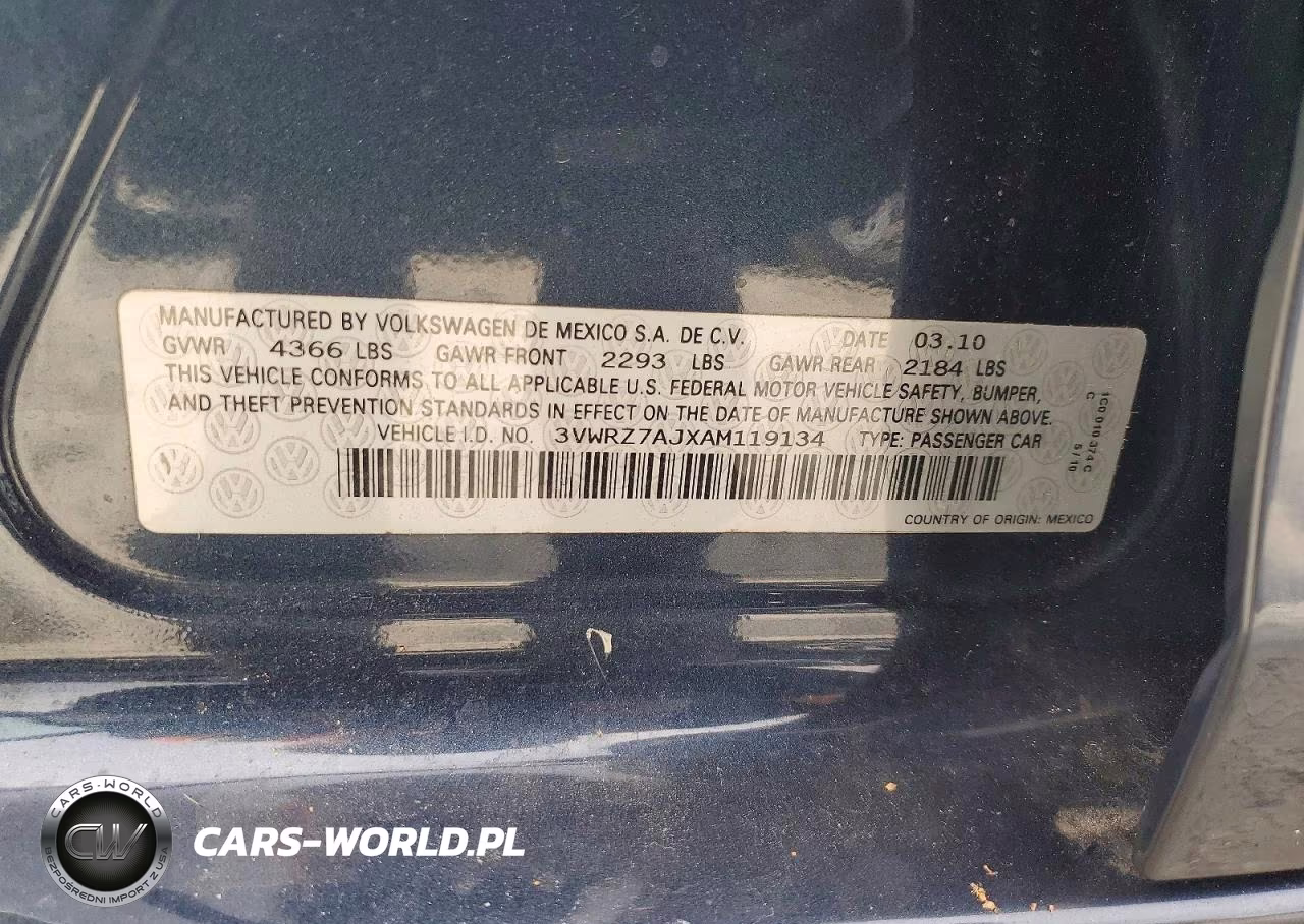 2010 Volkswagen Jetta Se VIN:3VWRZ7AJXAM119134 - 12