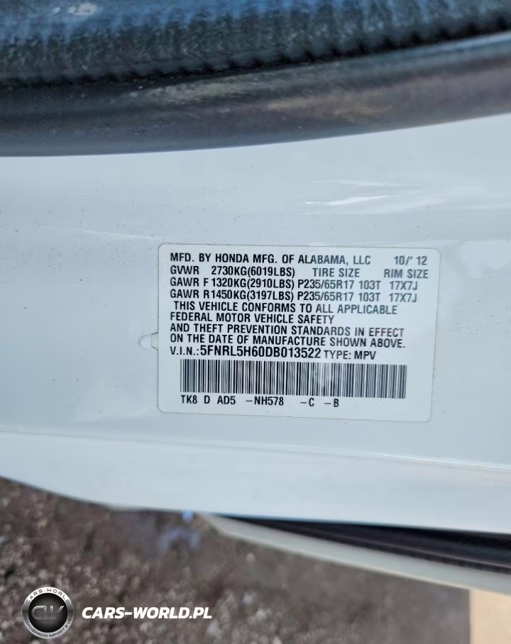 2013 Honda Odyssey Exl VIN:5FNRL5H60DB013522 - 13