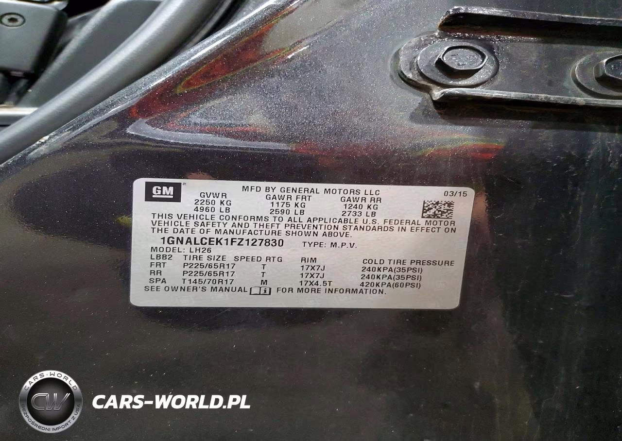 2015 Chevrolet Equinox Lt VIN:1GNALCEK1FZ127830 - 13
