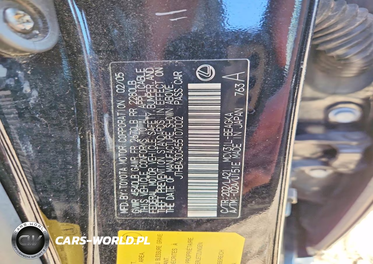 2005 Lexus Es 330 VIN:JTHBA30G455107002 - 12