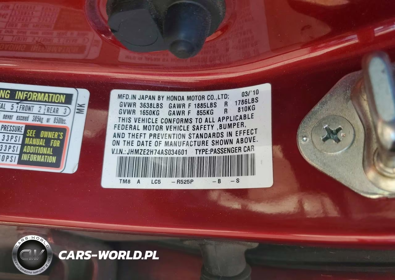 2010 Honda Insight Ex VIN:JHMZE2H74AS034601 - 12