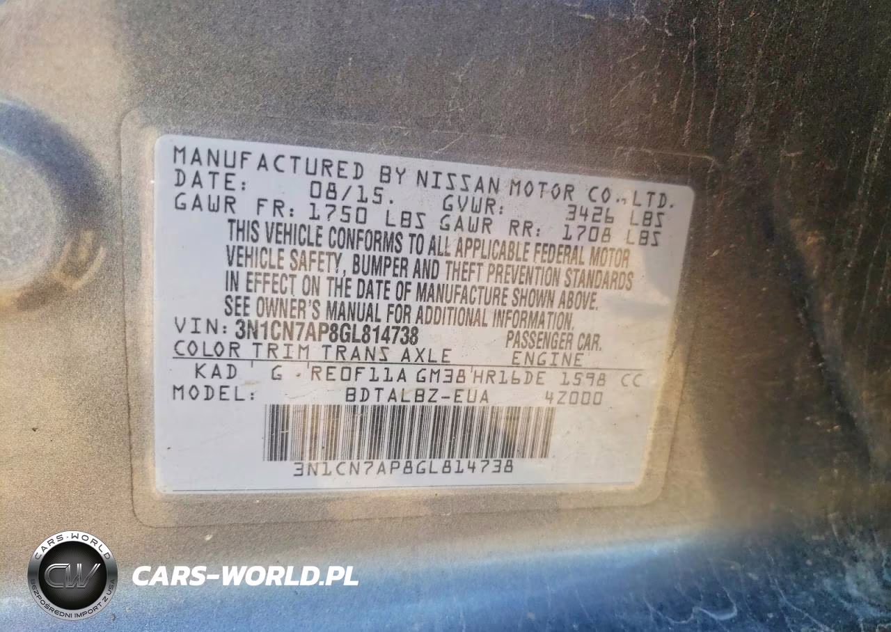 2016 Nissan Versa 1.6 Sv VIN:3N1CN7AP8GL814738 - 13