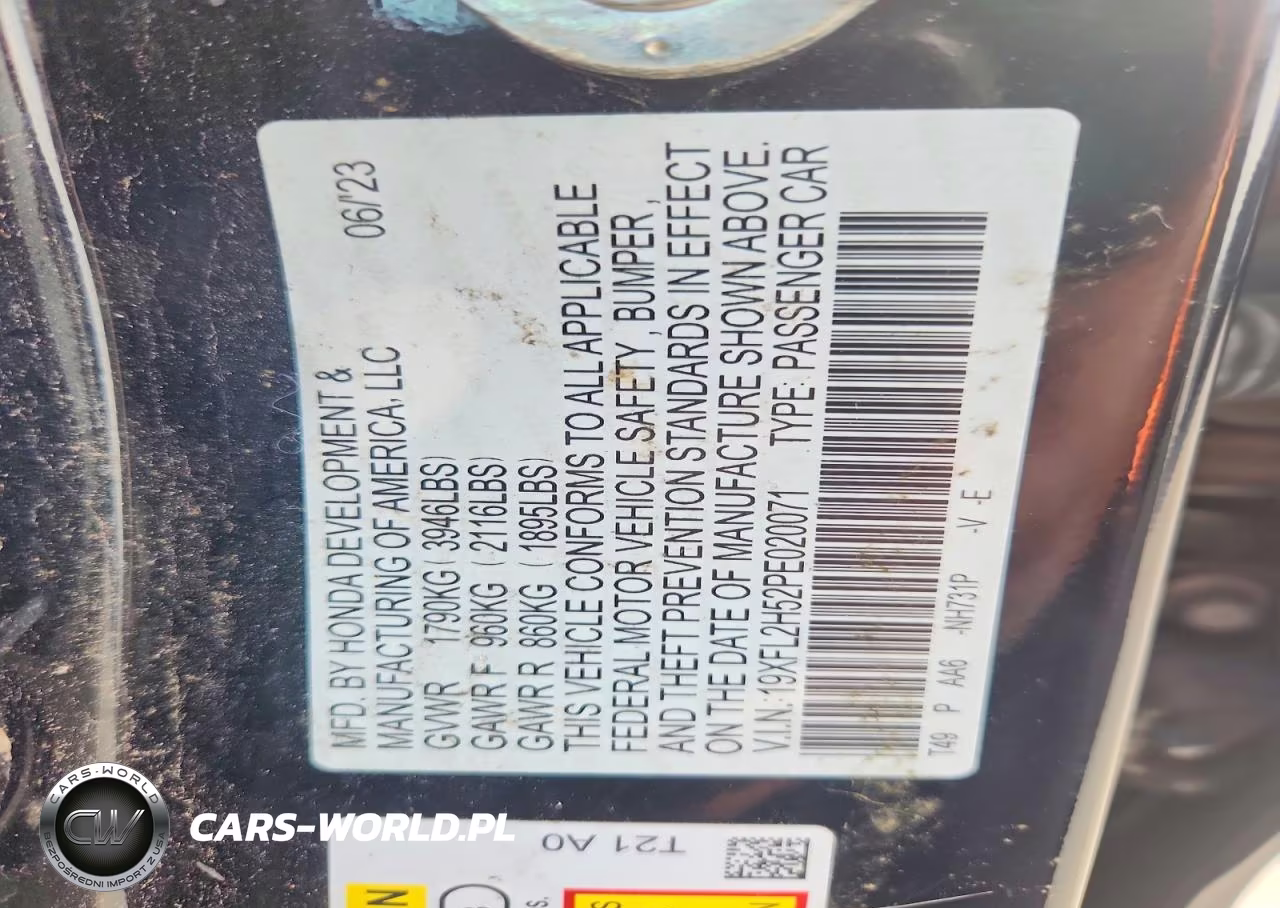 2023 Honda Civic Lx VIN:19XFL2H52PE020071 - 12