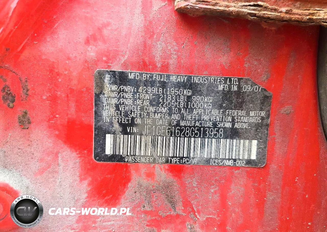 2008 Subaru Impreza 2.5I VIN:JF1GE61628G513958 - 12