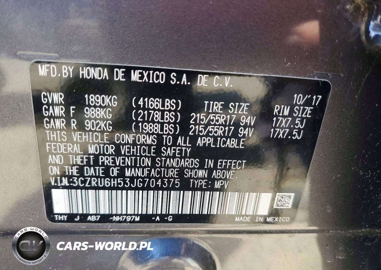 2018 Honda Hr-V Ex VIN:3CZRU6H53JG704375 - 12