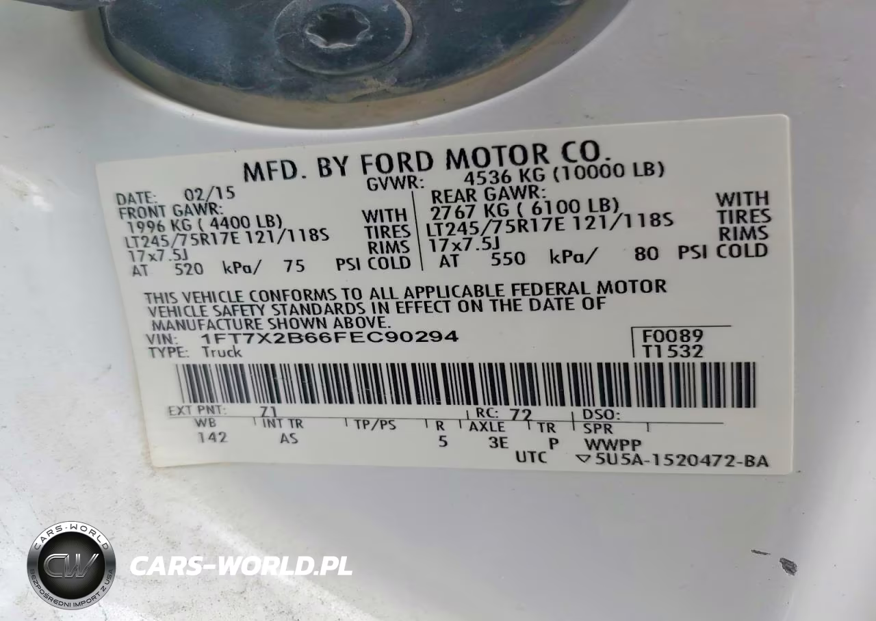 2015 Ford F250 Super Duty VIN:1FT7X2B66FEC90294 - 12