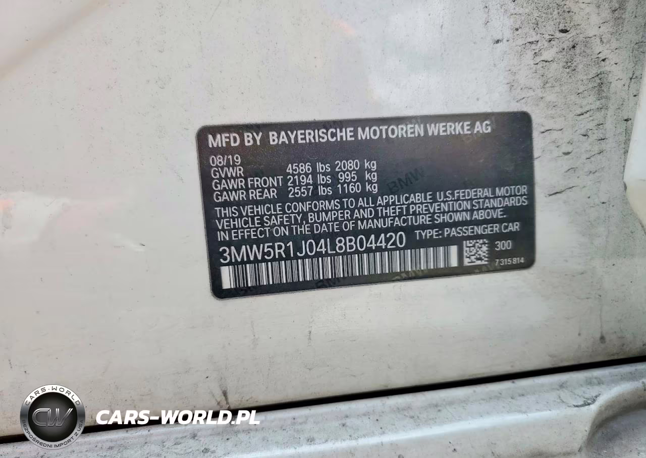 2020 BMW 330I VIN:3MW5R1J04L8B04420 - 12