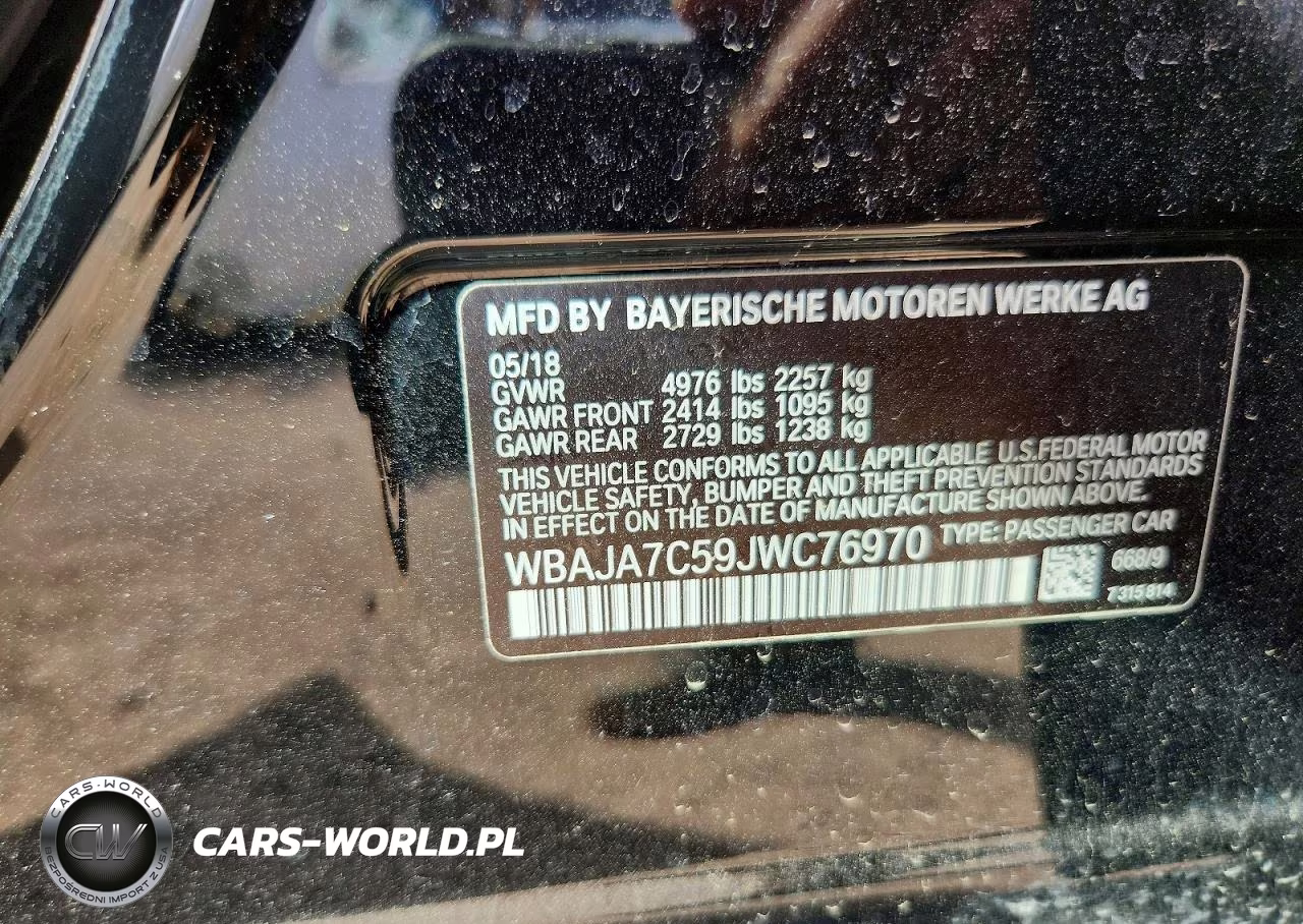 2018 BMW 530 Xi VIN:WBAJA7C59JWC76970 - 13