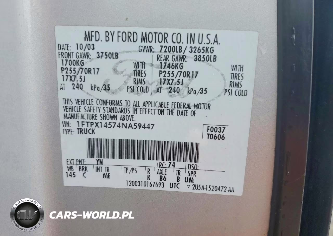 2004 Ford F150 VIN:1FTPX14574NA59447 - 12