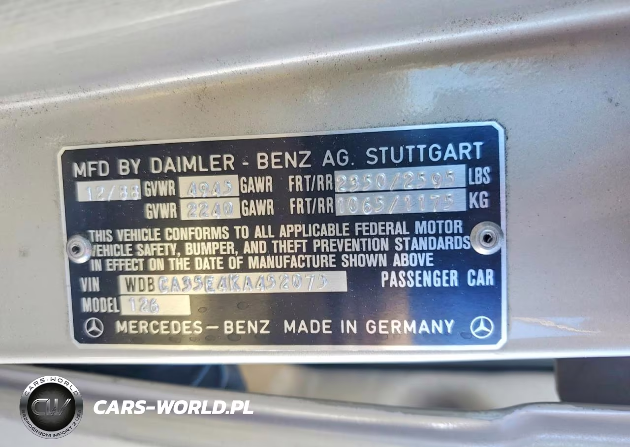 1989 Mercedes-Benz 420 Sel VIN:WDBCA35E4KA452075 - 12
