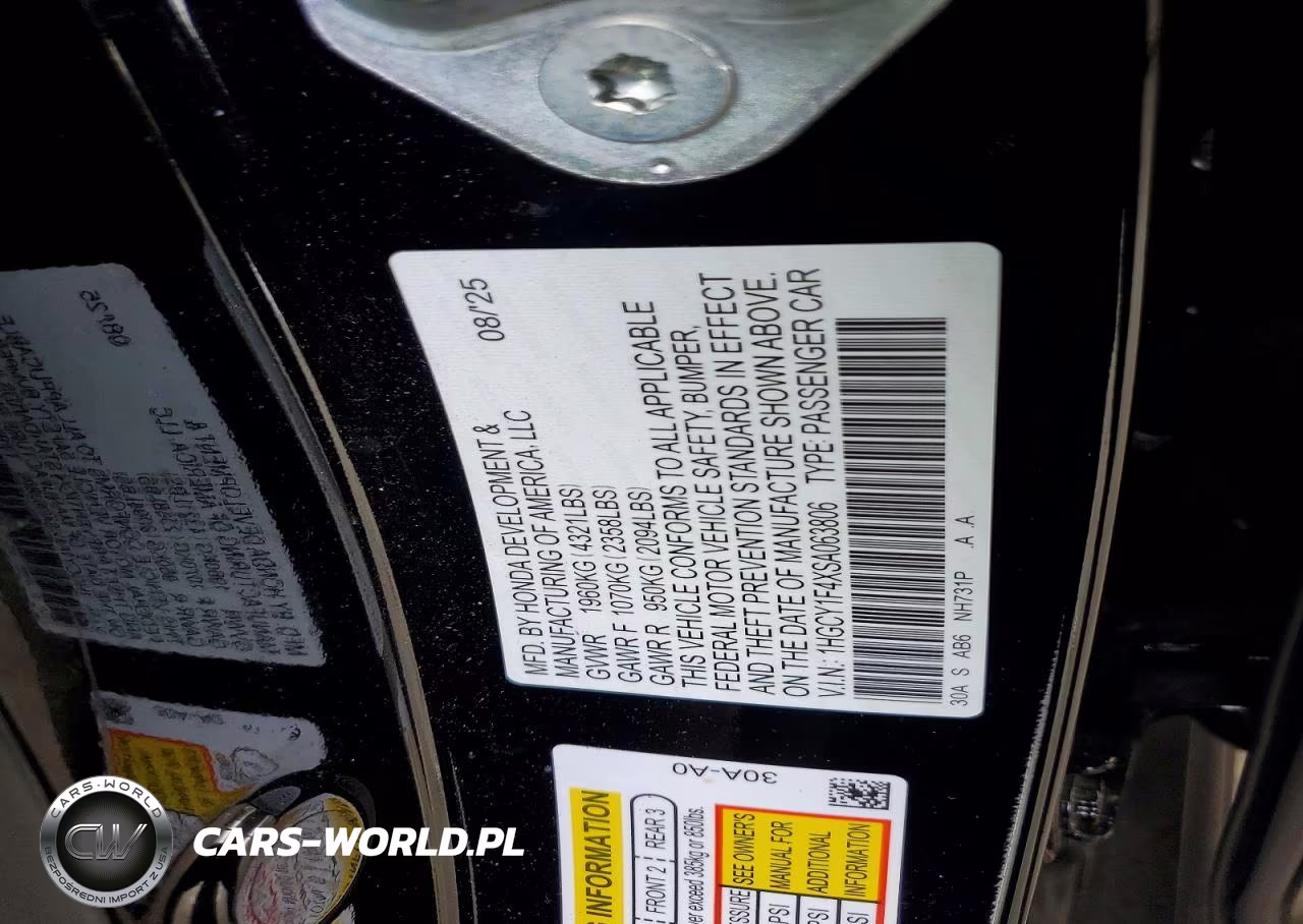 2025 Honda Accord Se VIN:1HGCY1F4XSA063806 - 12
