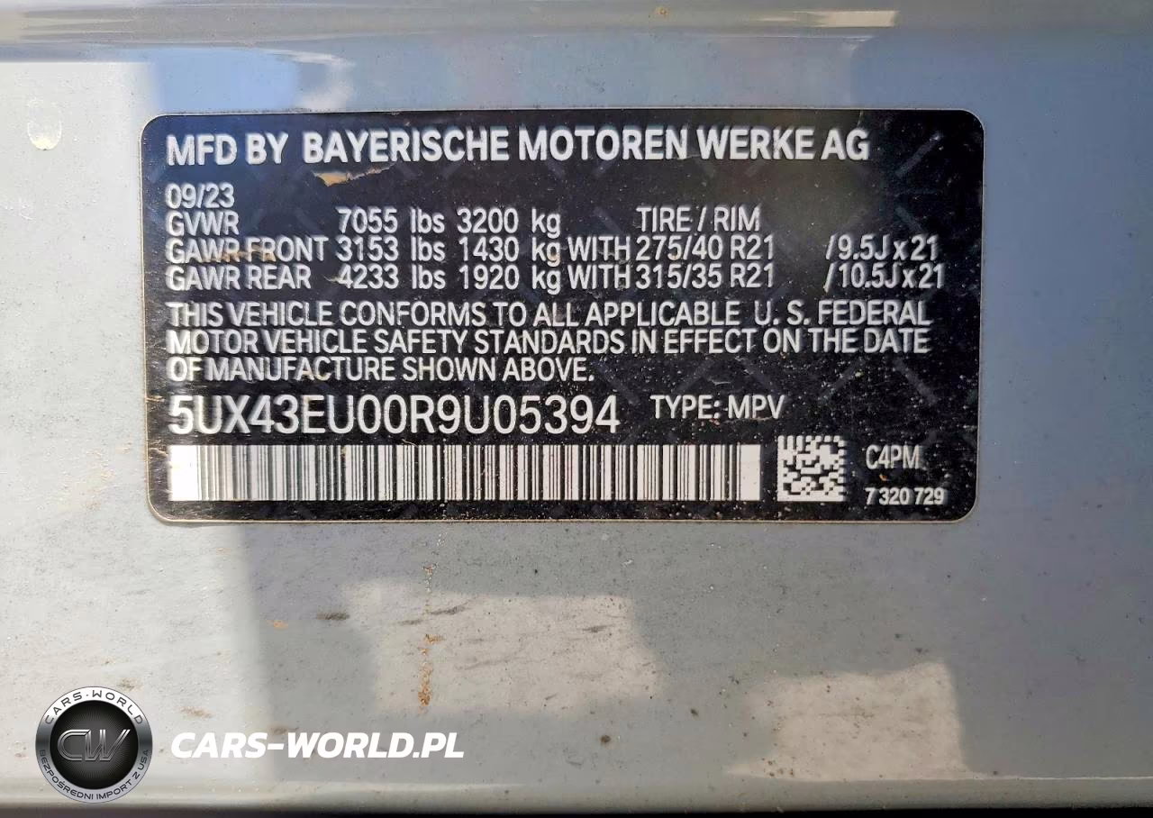 2024 BMW X5 xDrive50E VIN:5UX43EU00R9U05394 - 13