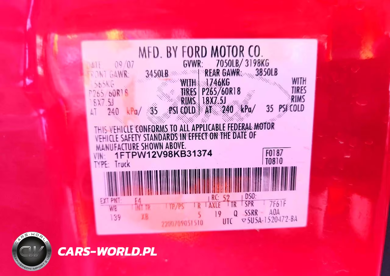 2008 Ford F150 Supercrew VIN:1FTPW12V98KB31374 - 12