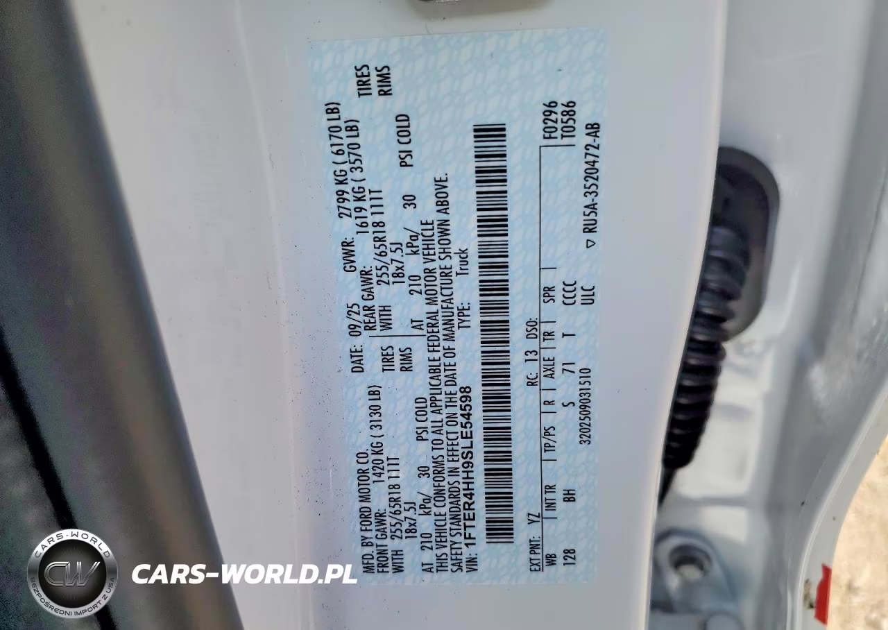 2025 Ford Ranger Xlt VIN:1FTER4HH9SLE54598 - 12