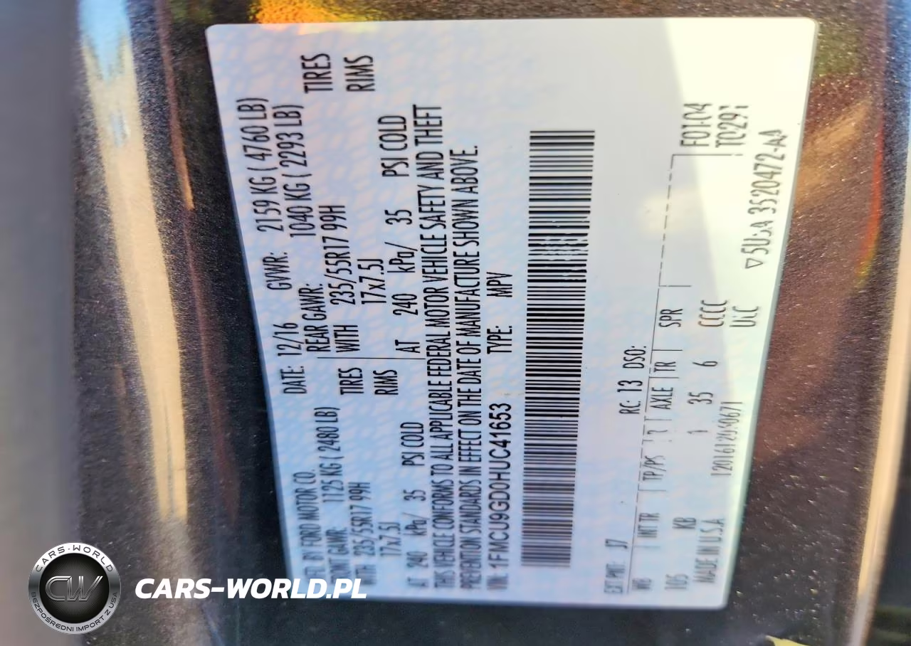 2017 Ford Escape Se VIN:1FMCU9GD0HUC41653 - 13
