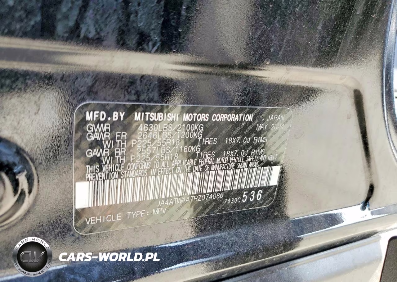 2024 Mitsubishi Eclipse Cross Se VIN:JA4ATWAA7RZ074086 - 13