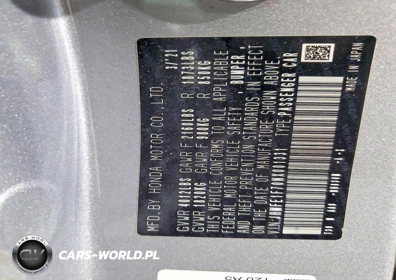 2022 Honda Civic Ex VIN:JHMFE1F70NX001331 - 12
