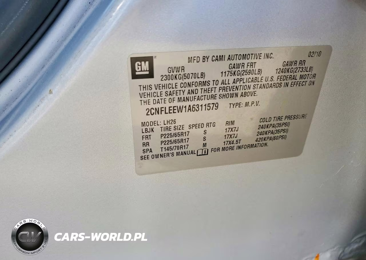2010 Chevrolet Equinox Lt VIN:2CNFLEEW1A6311579 - 13