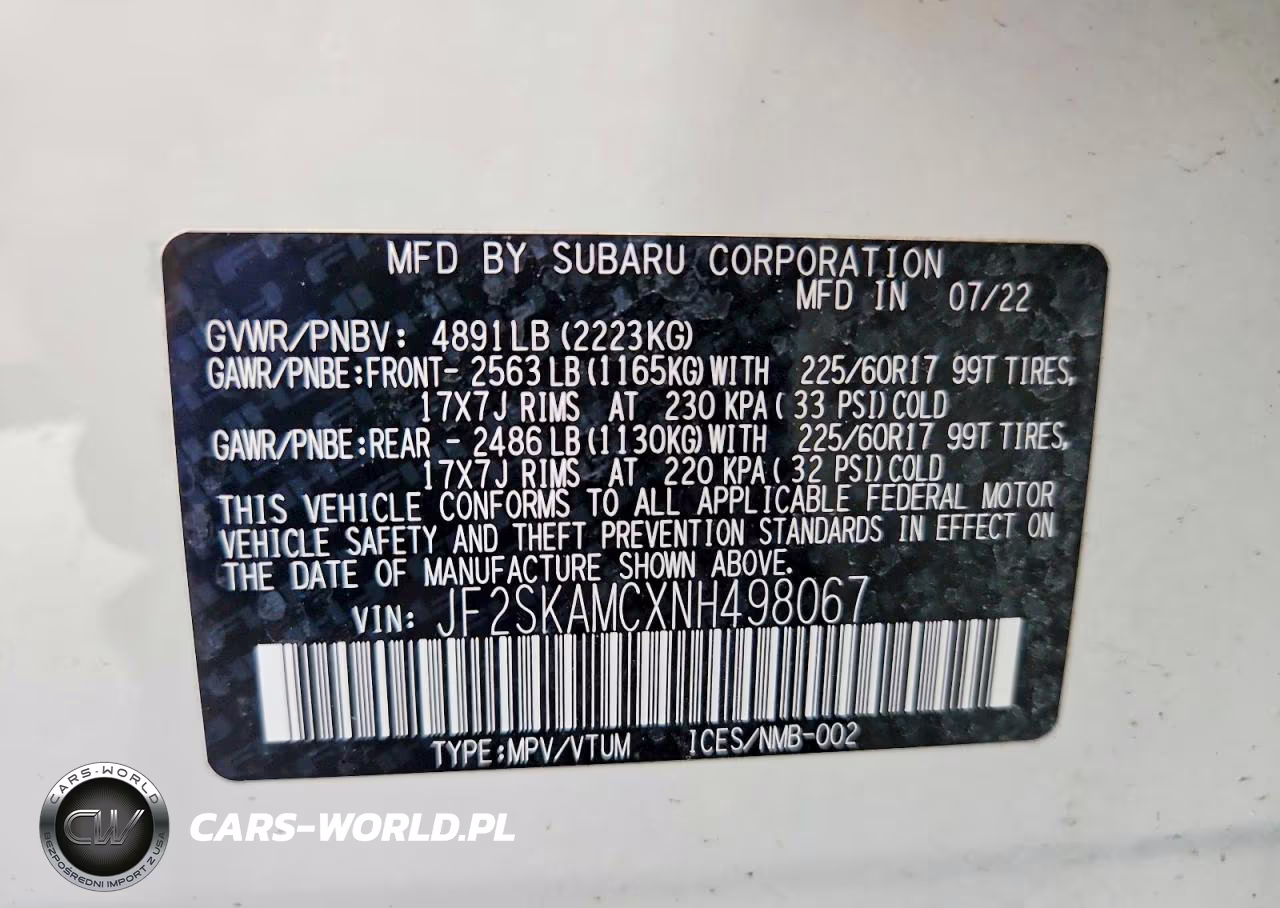 2022 Subaru Forester Wilderness VIN:JF2SKAMCXNH498067 - 13