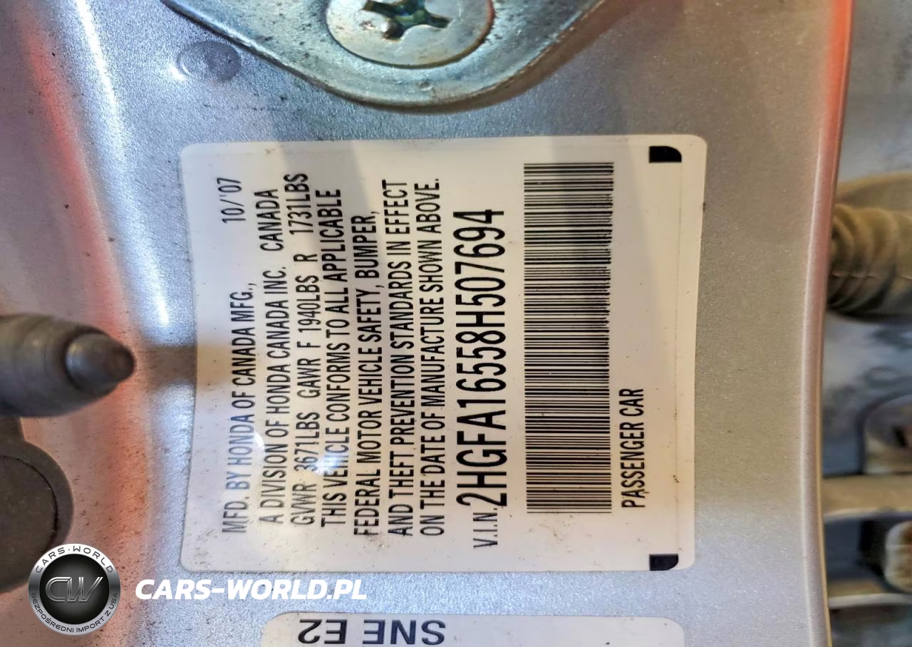 2008 Honda Civic Lx VIN:2HGFA16558H507694 - 12