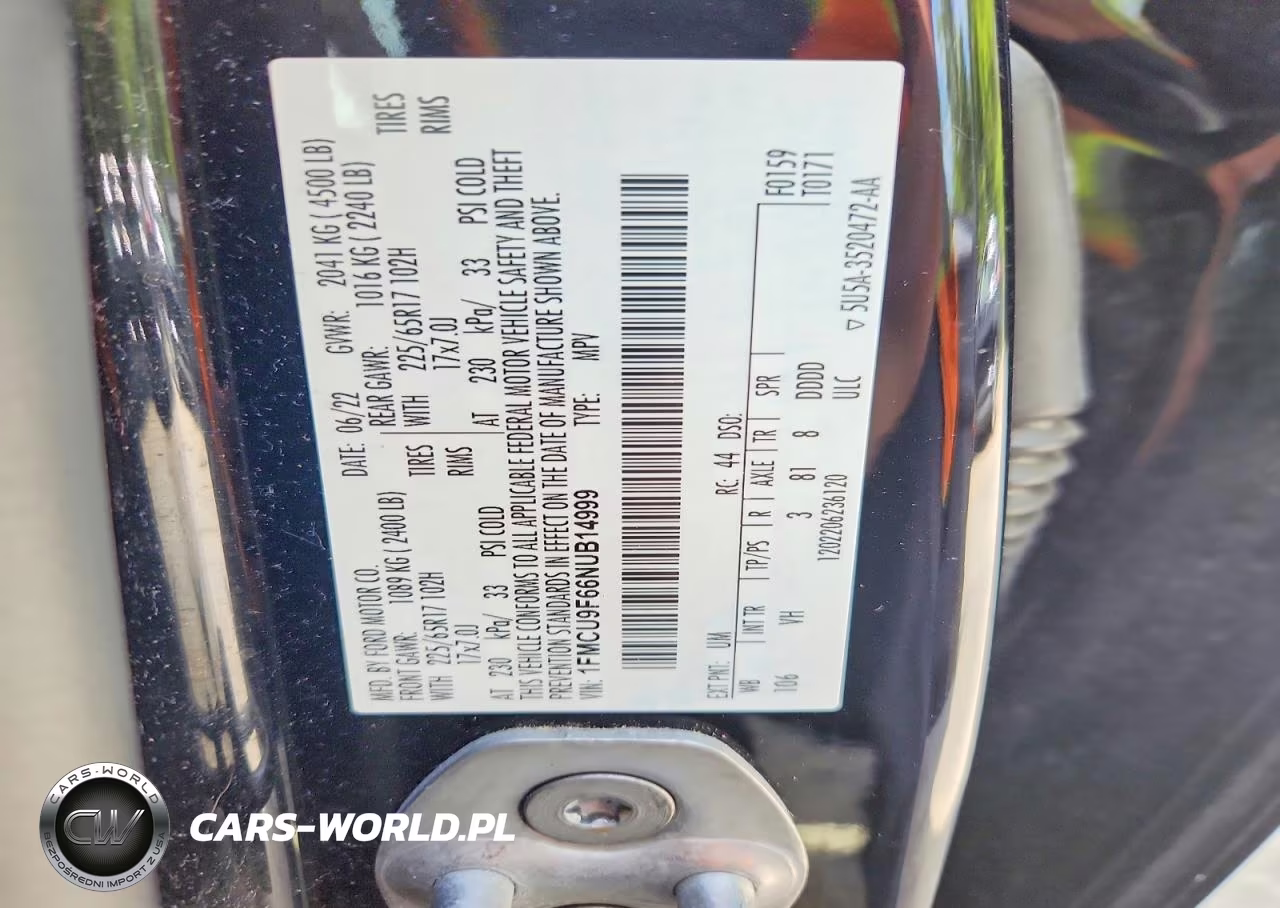 2022 Ford Escape S VIN:1FMCU9F66NUB14999 - 13