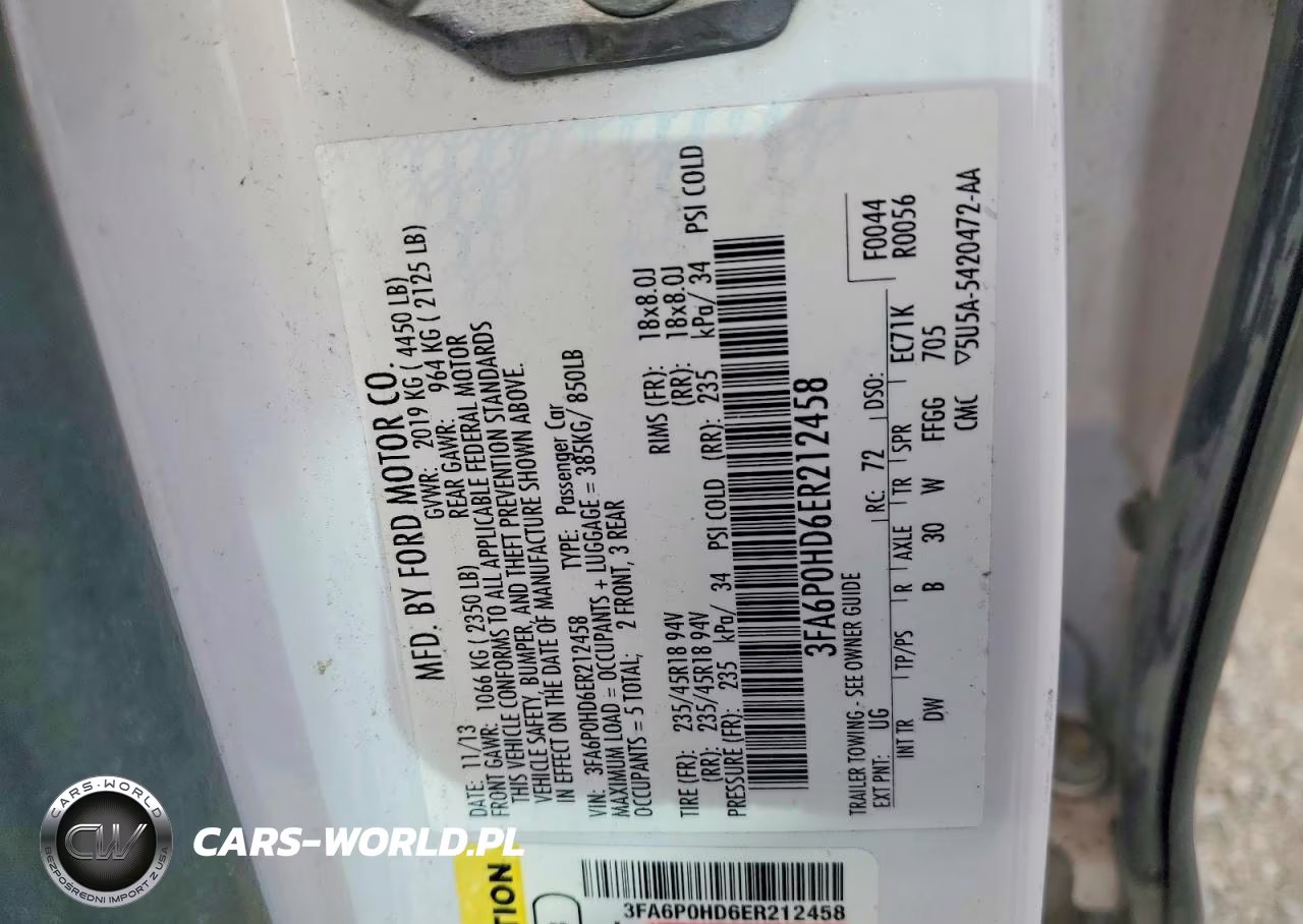 2014 Ford Fusion Se VIN:3FA6P0HD6ER212458 - 12