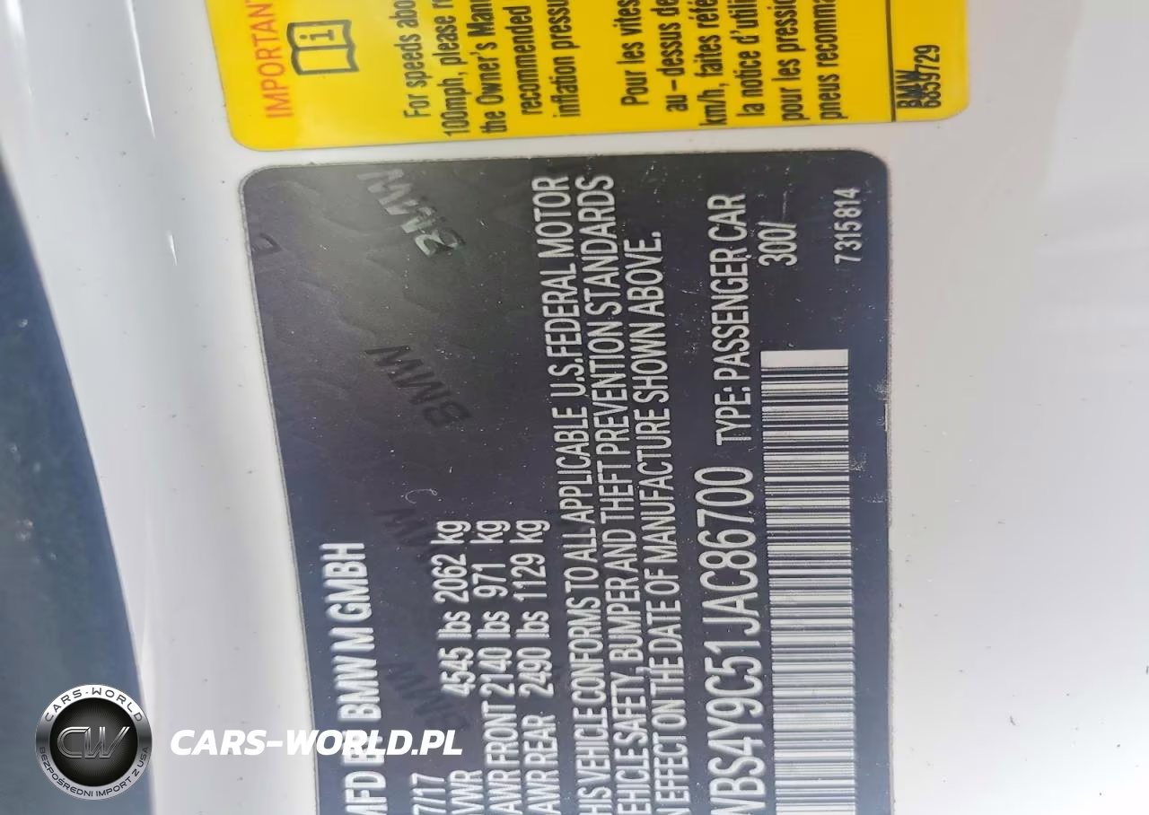 2018 BMW M4 VIN:WBS4Y9C51JAC86700 - 13