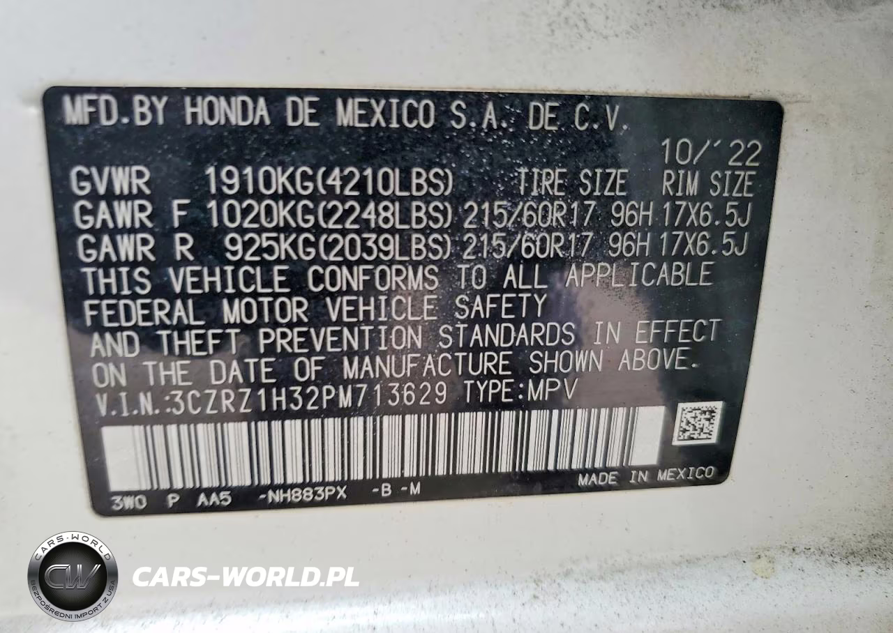 2023 Honda Hr-V Lx VIN:3CZRZ1H32PM713629 - 12