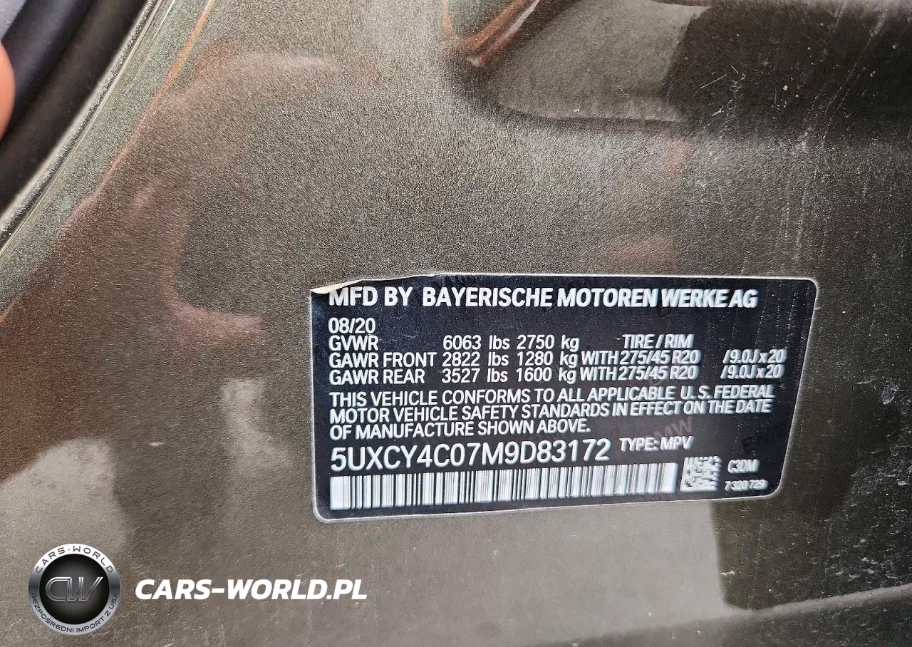2021 BMW X6 Sdrive 40I VIN:5UXCY4C07M9D83172 - 12