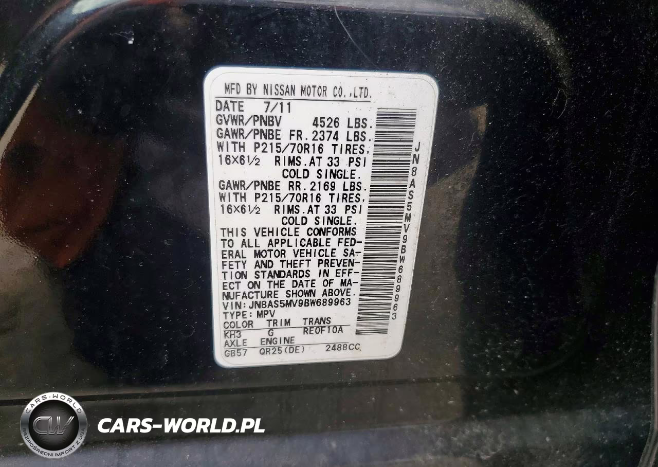 2011 Nissan Rogue S VIN:JN8AS5MV9BW689963 - 13