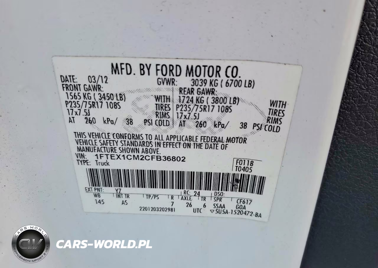 2012 Ford F150 Super Cab VIN:1FTEX1CM2CFB36802 - 12