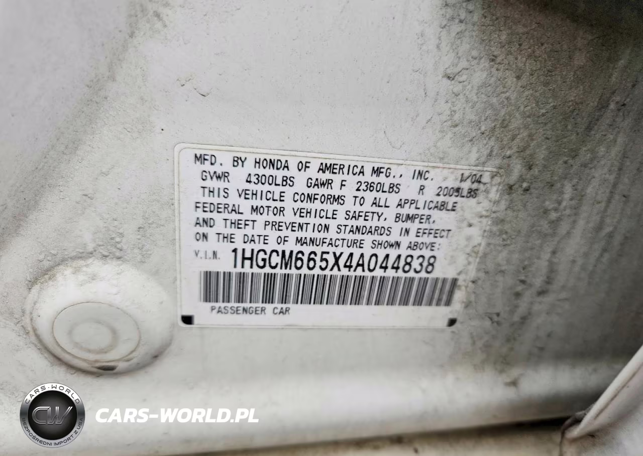 2004 Honda Accord Ex VIN:1HGCM665X4A044838 - 12