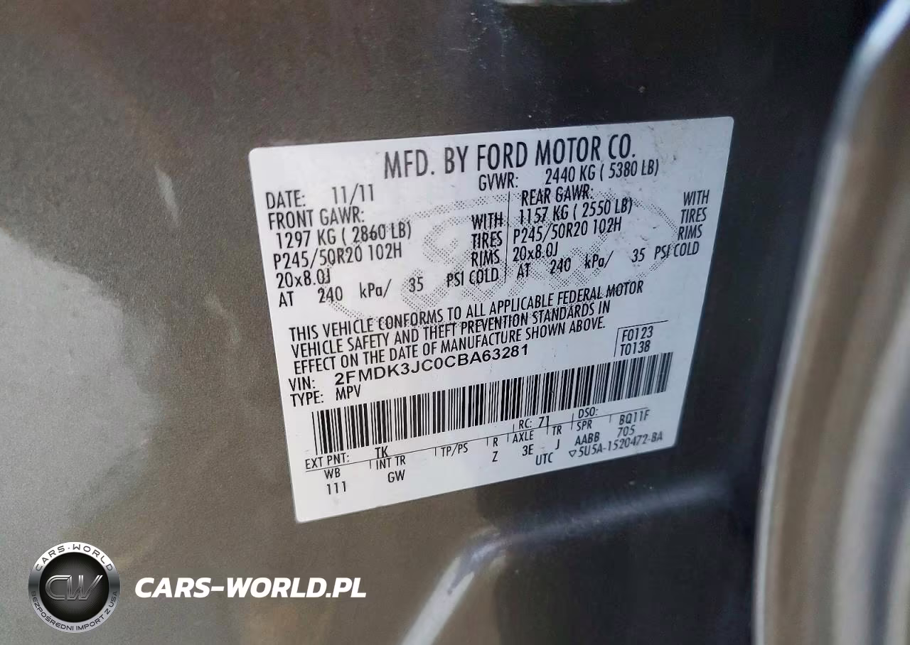 2012 Ford Edge Sel VIN:2FMDK3JC0CBA63281 - 13