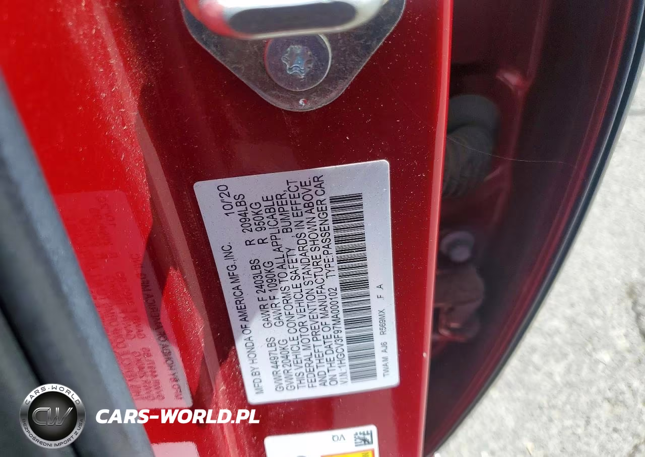 2021 Honda Accord Touring Hybrid VIN:1HGCV3F97MA000102 - 12