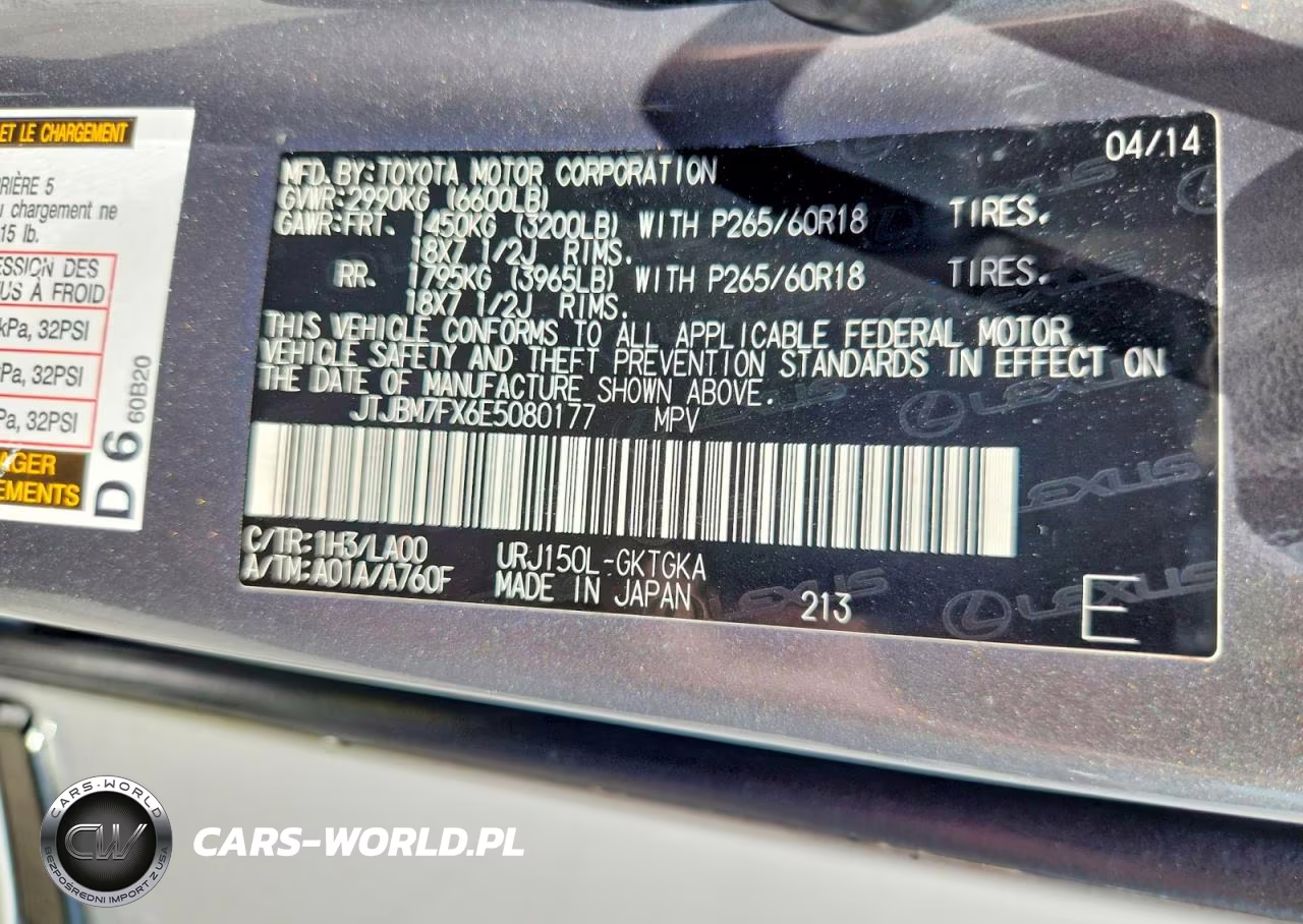 2014 Lexus Gx 460 VIN:JTJBM7FX6E5080177 - 13