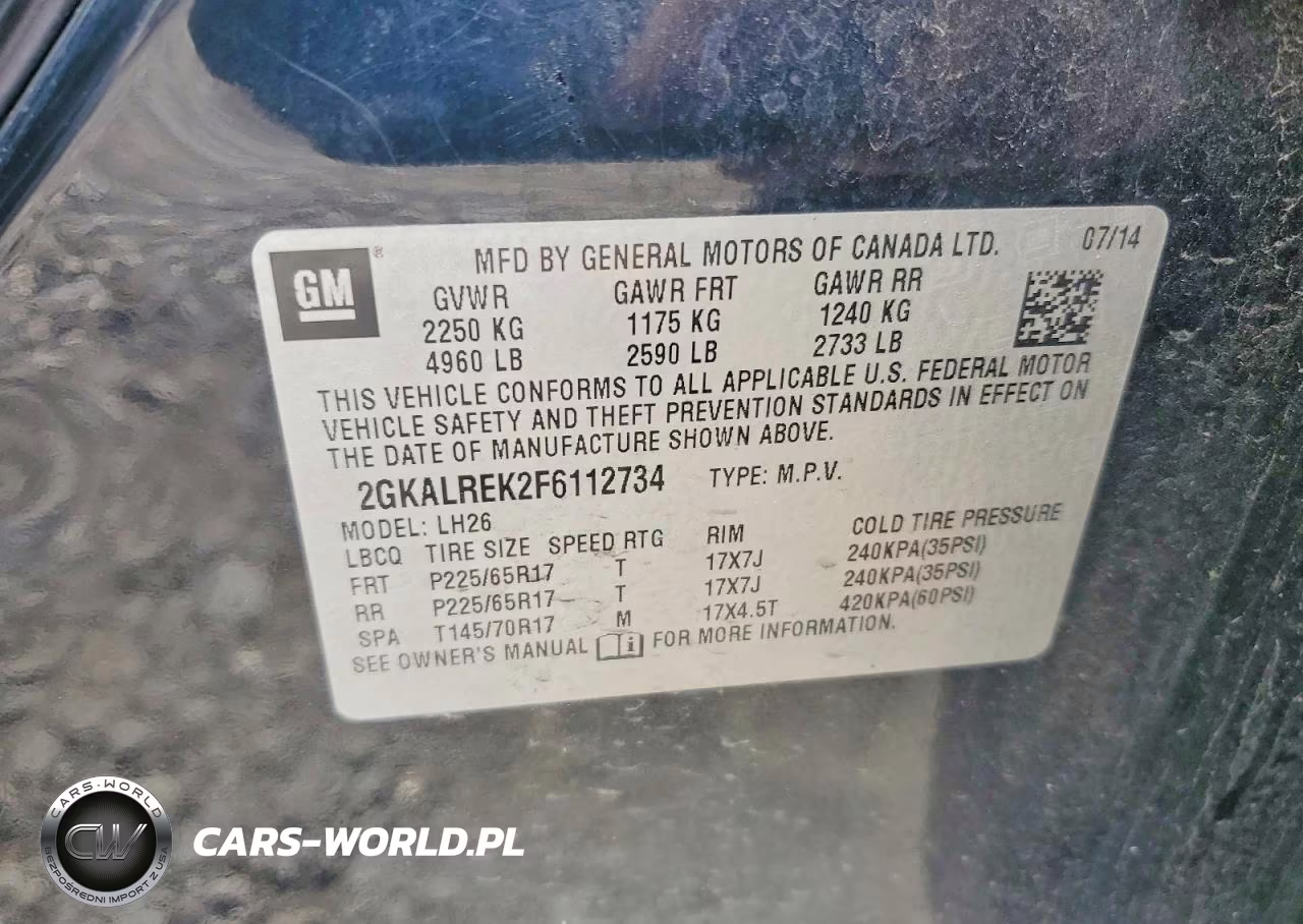 2015 GMC Terrain Sle VIN:2GKALREK2F6112734 - 13