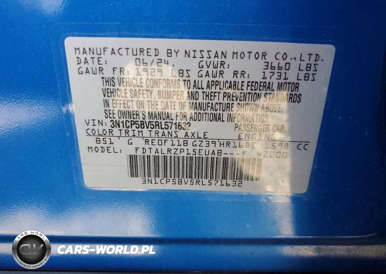 2024 Nissan Kicks S VIN:3N1CP5BV5RL571632 - 12