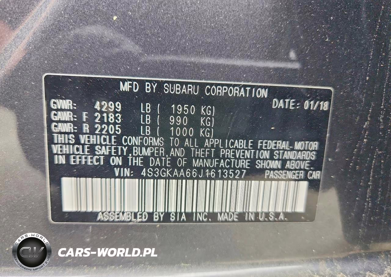 2018 Subaru Impreza VIN:4S3GKAA66J1613527 - 12