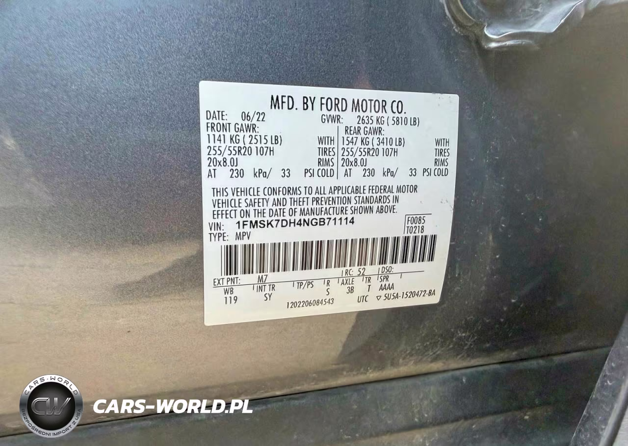 2022 Ford Explorer Xlt VIN:1FMSK7DH4NGB71114 - 10