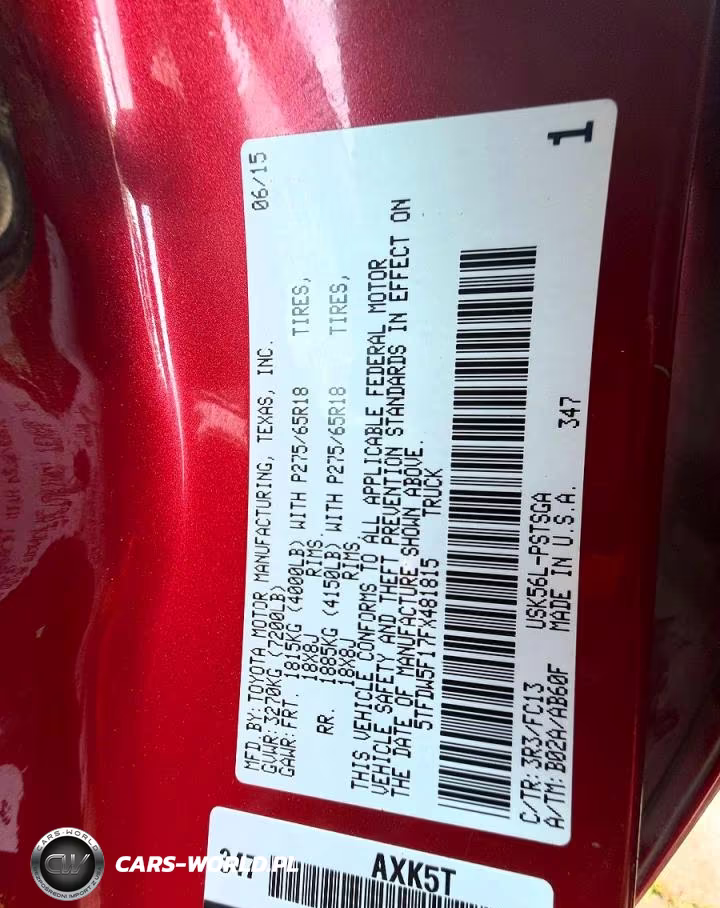 2015 Toyota Tundra Sr5 VIN:5TFDW5F17FX481815 - 10