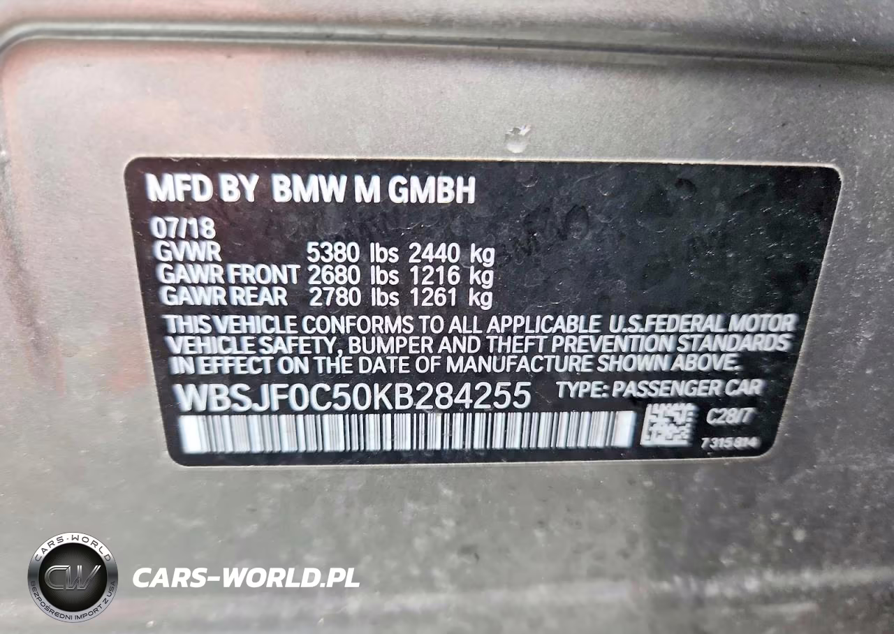 2019 BMW M5 VIN:WBSJF0C50KB284255 - 12